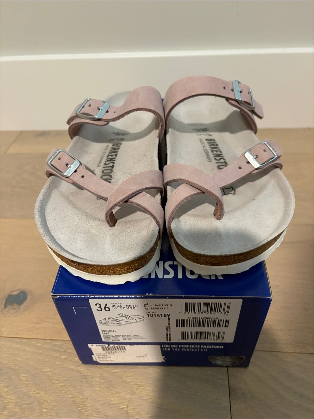Birkenstock Mayari Suede Sandals in Pale Pink